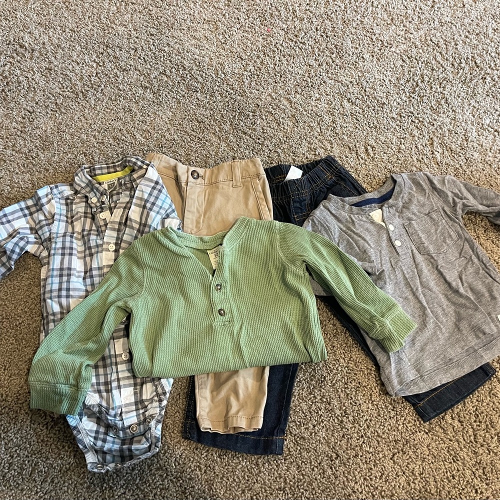 3 Boys Shirts with 2 Pairs of Pants from Carter’s - only worn a couple times
